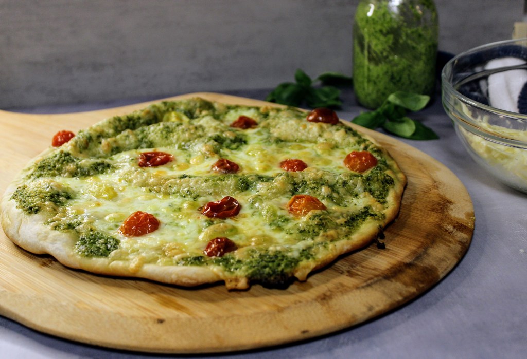 Pesto and Roasted Tomato Pizza